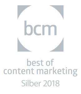 Best of Content Marketing 2018 Silber-Urkunde